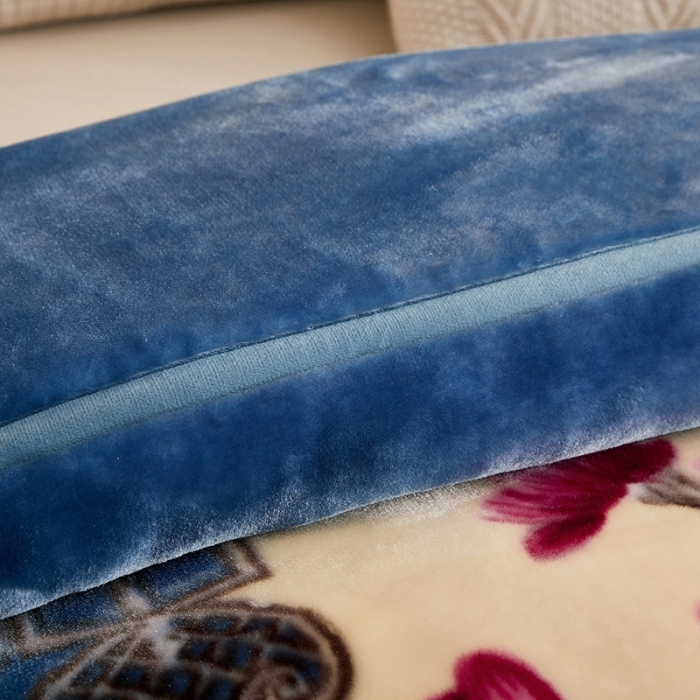 91家纺网 家纺一手货源 找家纺 新款拉舍尔毛毯4-12斤 CC-805蓝灰