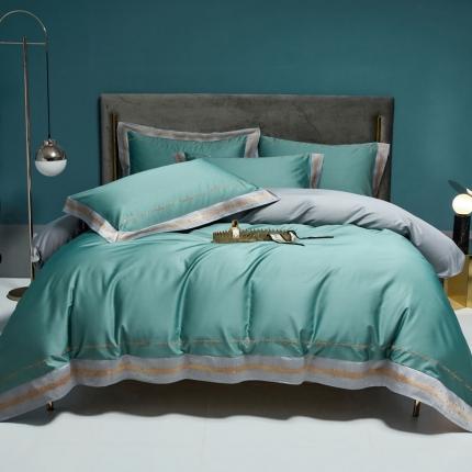 爱缦 2021新款星空系列100支长绒棉奥棉四件套 韩黛绿