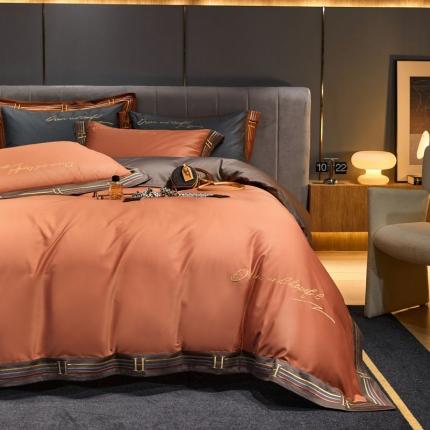 91家纺网 家纺一手货源 找家纺 （总）爱缦 2021新款罗曼尼系列100支长绒棉奥棉四件套