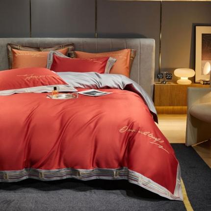 91家纺网 家纺一手货源 找家纺 （总）爱缦 2021新款罗曼尼系列100支长绒棉奥棉四件套