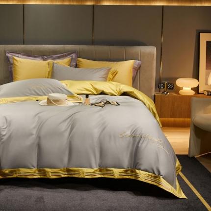 91家纺网 家纺一手货源 找家纺 （总）爱缦 2021新款罗曼尼系列100支长绒棉奥棉四件套