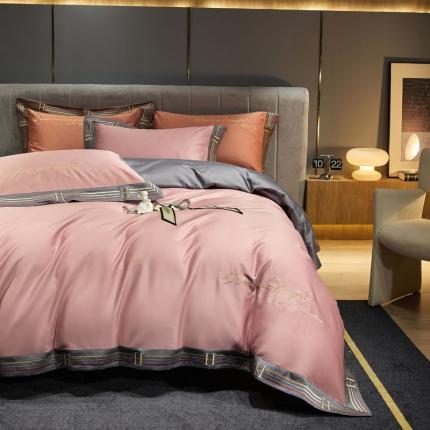 91家纺网 家纺一手货源 找家纺 （总）爱缦 2021新款罗曼尼系列100支长绒棉奥棉四件套