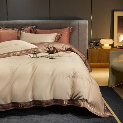 91家纺网 家纺一手货源 找家纺 （总）爱缦 2021新款罗曼尼系列100支长绒棉奥棉四件套