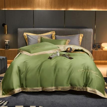 爱缦 2021新款罗曼尼系列100支长绒棉奥棉四件套 抹茶绿