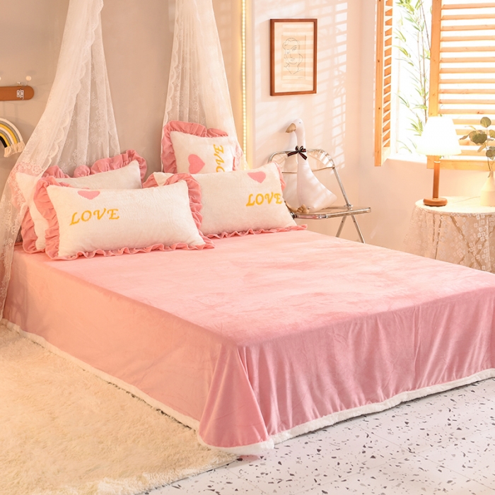 91家纺网 家纺一手货源 找家纺 欧冠 2021新款INS韩式公主兔兔绒四件套 倾心