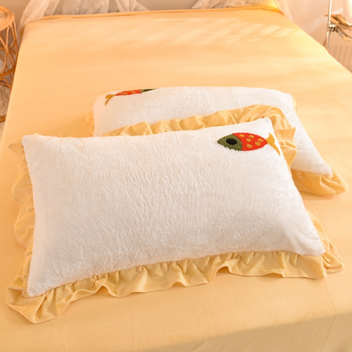 91家纺网 家纺一手货源 找家纺 欧冠 2021新款INS韩式公主兔兔绒四件套 小鱼