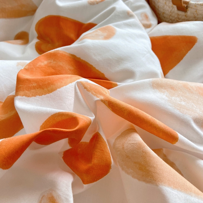 91家纺网 家纺一手货源 找家纺 （总）尺素纯棉ins印花水洗棉卡通可爱全棉被套纯色床单四件套