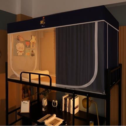 91家纺网 家纺一手货源 找家纺 青竹苑 2021新款遮光蚊帐一体式学生床帘蚊帐 梦幻机车