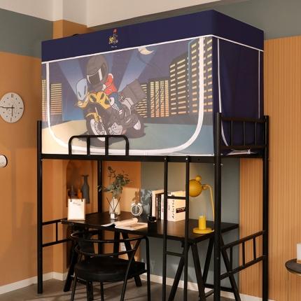 91家纺网 家纺一手货源 找家纺 青竹苑 2021新款遮光蚊帐一体式学生床帘蚊帐 闪电机车