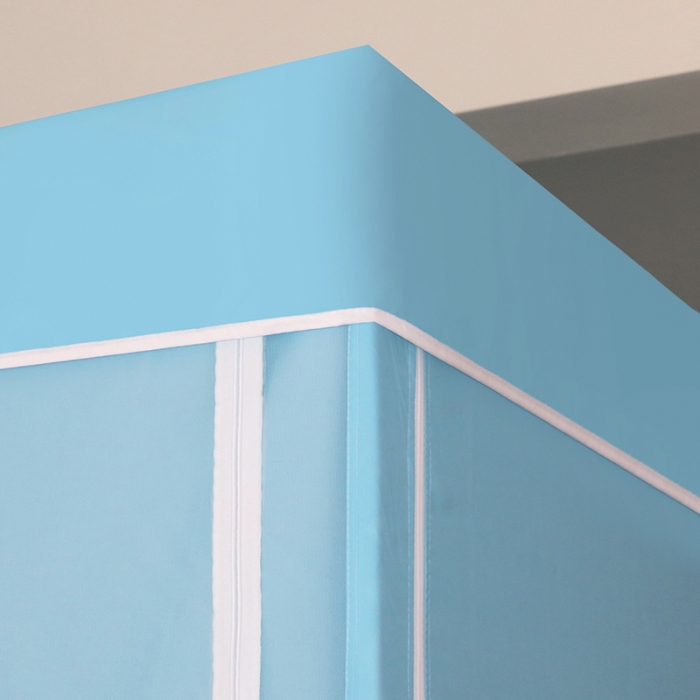 91家纺网 家纺一手货源 找家纺 青竹苑 2021新款遮光蚊帐一体式学生床帘蚊帐 梦幻蓝