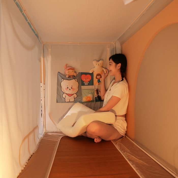 91家纺网 家纺一手货源 找家纺 青竹苑 2021新款遮光蚊帐一体式学生床帘蚊帐 梦幻蓝