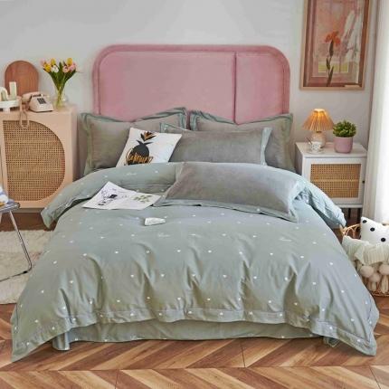 91家纺网 家纺一手货源 找家纺 （总）杜先生 2021新款拼角被边款澳绒牛奶绒四件套