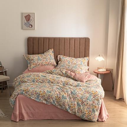 91家纺网 家纺一手货源 找家纺 佳梦家纺 2021新款牛奶绒印花四件套 兰灵