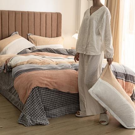 佳梦家纺 2021新款牛奶绒印花四件套 当时