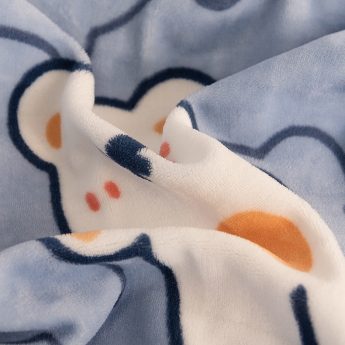 91家纺网 家纺一手货源 找家纺 佳梦家纺 2021新款牛奶绒印花四件套 晚安熊