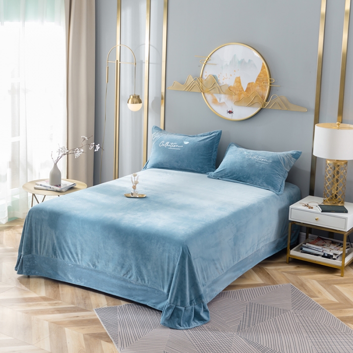 91家纺网 家纺一手货源 找家纺 （总）佳梦家纺 2021新款婴儿绒刺绣款四件套