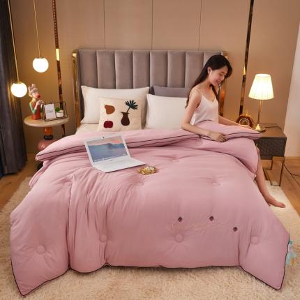 91家纺网 家纺一手货源 找家纺 澳洲羽 2024新款加厚长绒棉大豆被 豆沙色