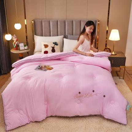 91家纺网 家纺一手货源 找家纺 澳洲羽 2024新款加厚长绒棉大豆被 少女粉