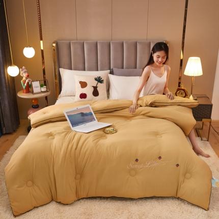 澳洲羽 2024新款加厚长绒棉大豆被 琥珀黄