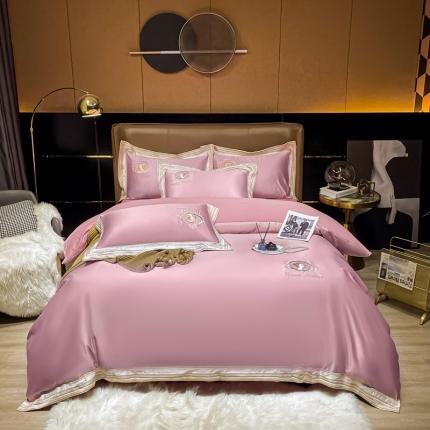 91家纺网 家纺一手货源 找家纺 宅家居 新款臻品真丝刺绣四件套 蜜雪公主-豆沙