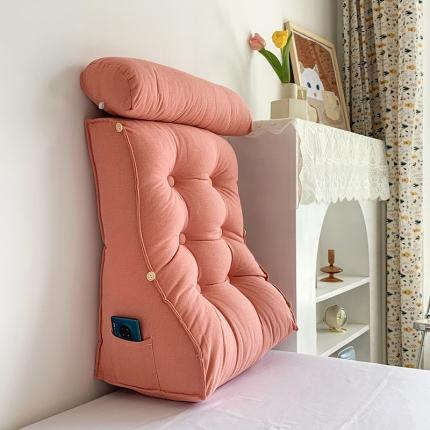 91家纺网 家纺一手货源 找家纺 永光家居 亚麻工学靠垫 床头靠垫抱枕 卧室腰枕大靠垫香妃粉