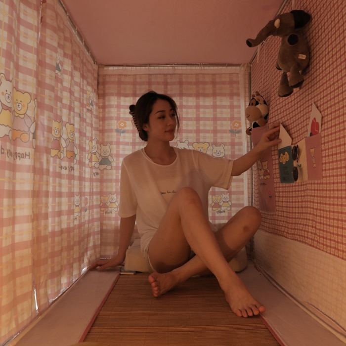 91家纺网 家纺一手货源 找家纺 梦尔佳 2021新款学生蚊帐 可爱小熊 粉