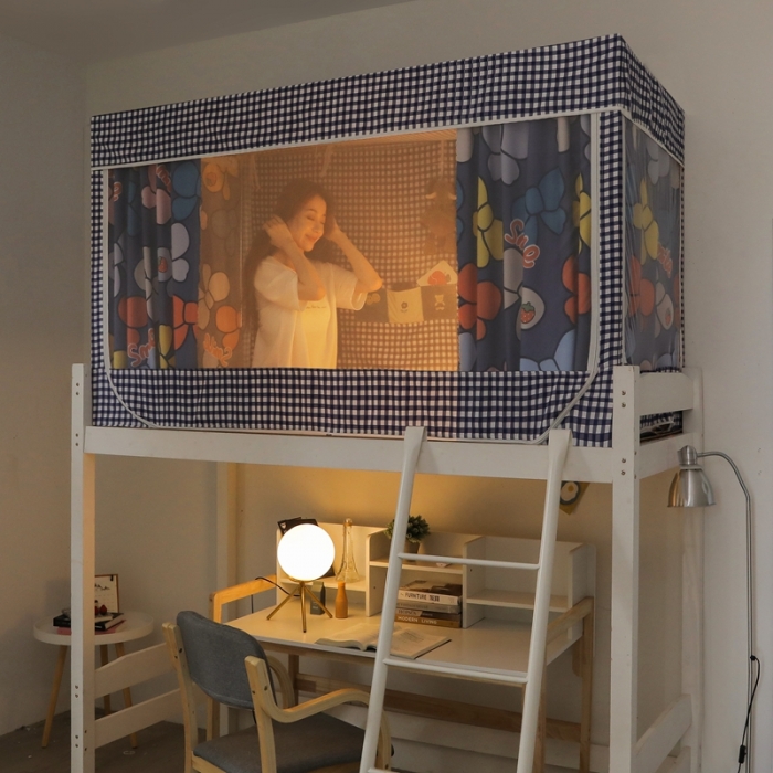 91家纺网 家纺一手货源 找家纺 梦尔佳 2021新款学生蚊帐 可爱小熊 紫