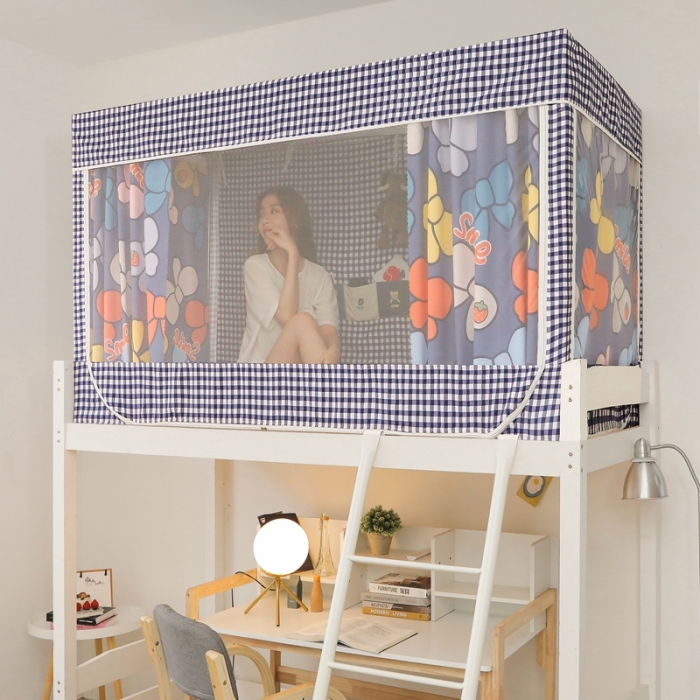 91家纺网 家纺一手货源 找家纺 梦尔佳 2021新款学生蚊帐 可爱小熊 紫