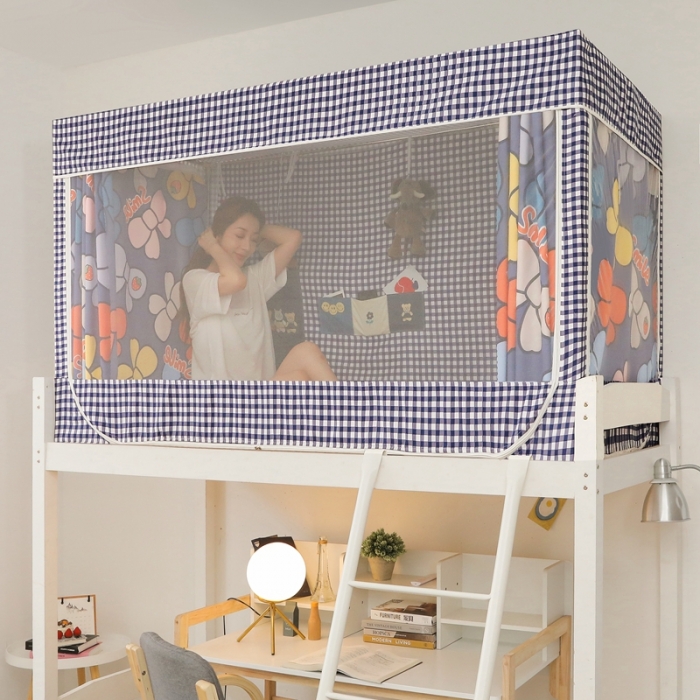 91家纺网 家纺一手货源 找家纺 梦尔佳 2021新款学生蚊帐 可爱小熊 紫