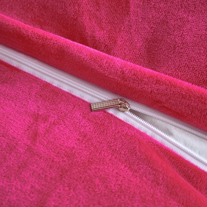 91家纺网 家纺一手货源 找家纺 舒梦琪 2023新款加厚宝宝绒韩版四件套牛奶绒四件套 玫红