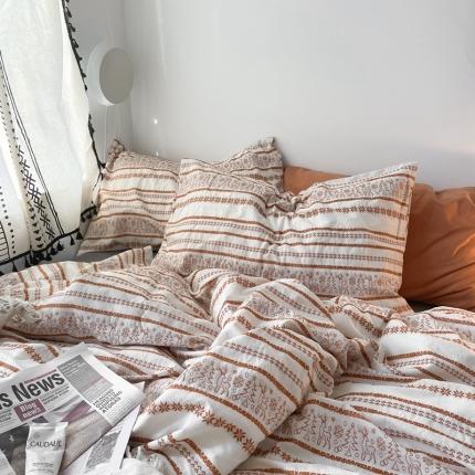 91家纺网 家纺一手货源 找家纺 （总）恋恋三季 新款色织提花工艺款林深时见鹿系列四件套