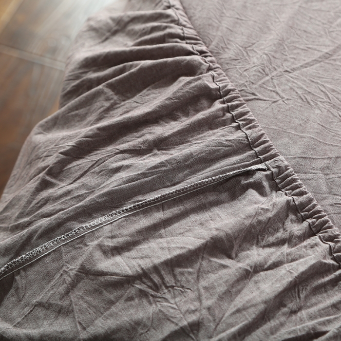 91家纺网 家纺一手货源 找家纺 安莱生活 2021新款全棉水洗棉套件 咖色纯色