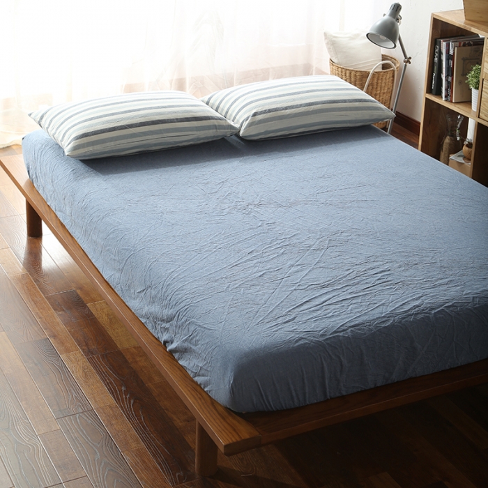 91家纺网 家纺一手货源 找家纺 安莱生活 2021新款全棉水洗棉套件 蓝色条纹