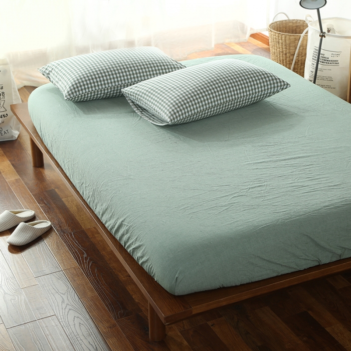 91家纺网 家纺一手货源 找家纺 安莱生活 2021新款全棉水洗棉套件 绿小格