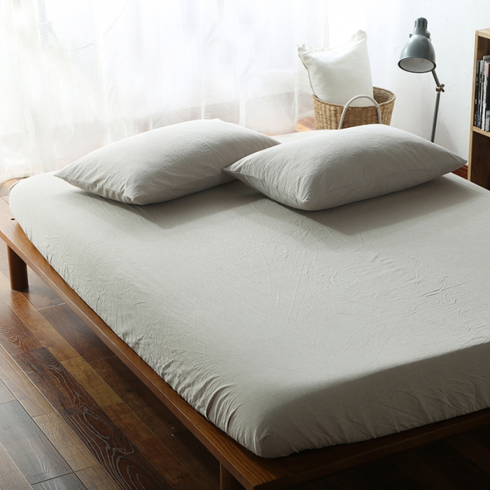 91家纺网 家纺一手货源 找家纺 安莱生活 2021新款全棉水洗棉套件 米灰纯色