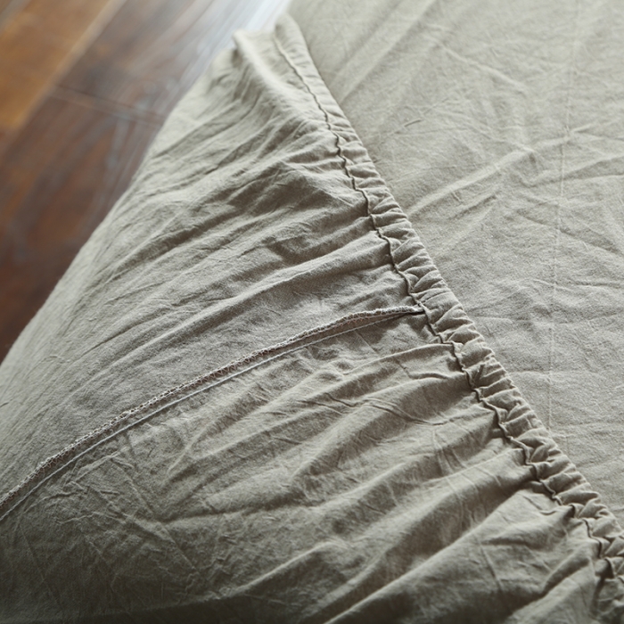 91家纺网 家纺一手货源 找家纺 安莱生活 2021新款全棉水洗棉套件 米灰纯色