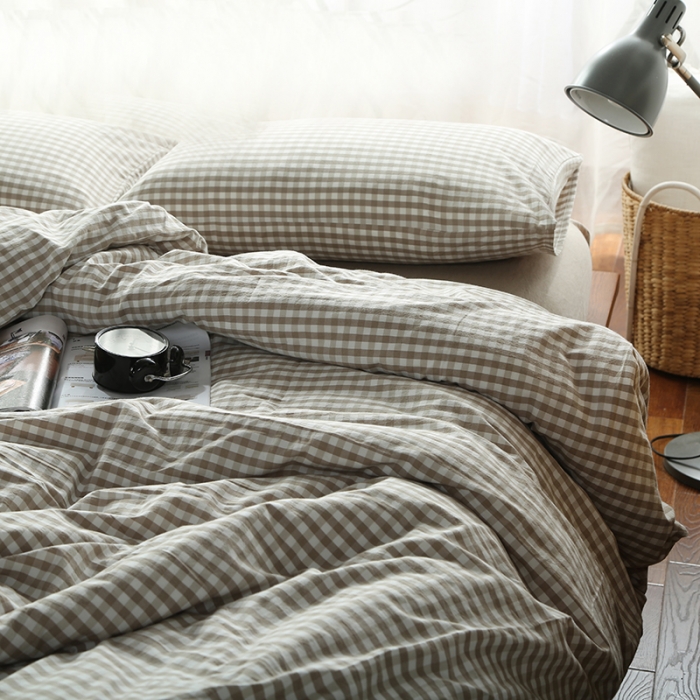 91家纺网 家纺一手货源 找家纺 安莱生活 2021新款全棉水洗棉套件 米小格