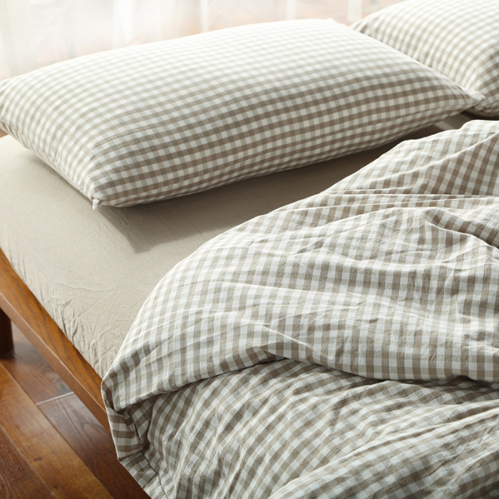 91家纺网 家纺一手货源 找家纺 安莱生活 2021新款全棉水洗棉套件 米小格