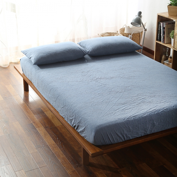 91家纺网 家纺一手货源 找家纺 安莱生活 2021新款全棉水洗棉套件 牛仔蓝