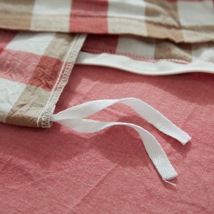 91家纺网 家纺一手货源 找家纺 安莱生活 2021新款全棉水洗棉套件 七彩格红