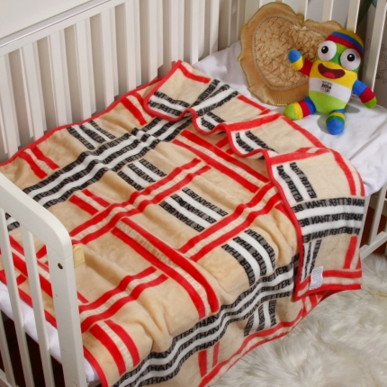 澳美适毯业 婴儿毯盖毯幼儿园午睡办公室盖腿毯礼品毯字母-红
