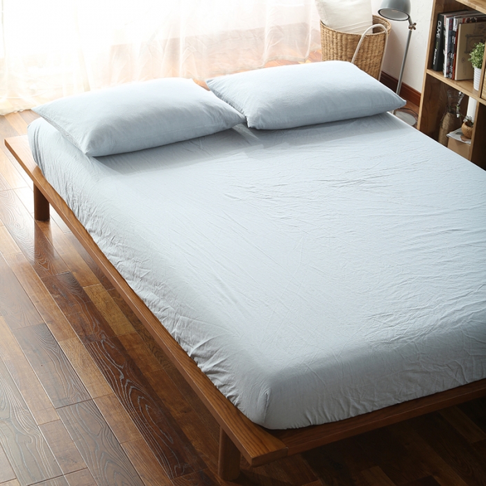 91家纺网 家纺一手货源 找家纺 安莱生活 2021新款全棉水洗棉套件 浅兰纯色