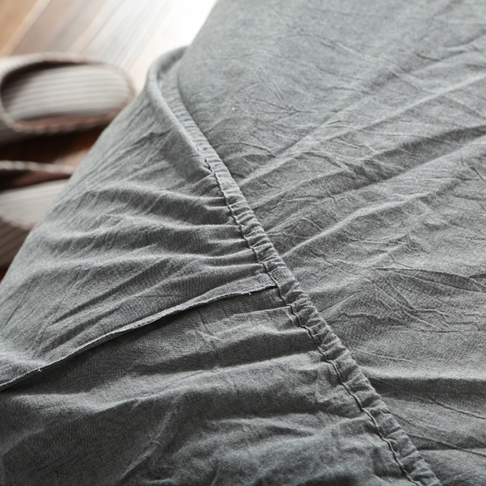 91家纺网 家纺一手货源 找家纺 安莱生活 2021新款全棉水洗棉套件 深灰纯色