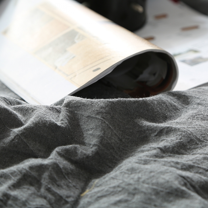 91家纺网 家纺一手货源 找家纺 安莱生活 2021新款全棉水洗棉套件 深灰纯色