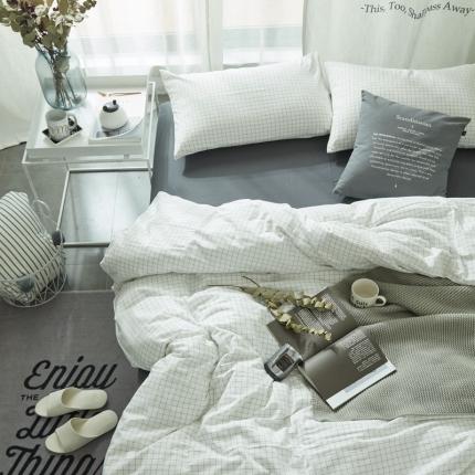 91家纺网 家纺一手货源 找家纺 安莱生活 2021新款全棉水洗棉套件 小白格