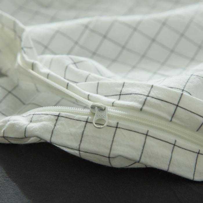 91家纺网 家纺一手货源 找家纺 安莱生活 2021新款全棉水洗棉套件 小白格