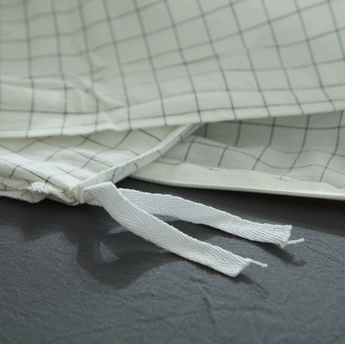 91家纺网 家纺一手货源 找家纺 安莱生活 2021新款全棉水洗棉套件 小白格