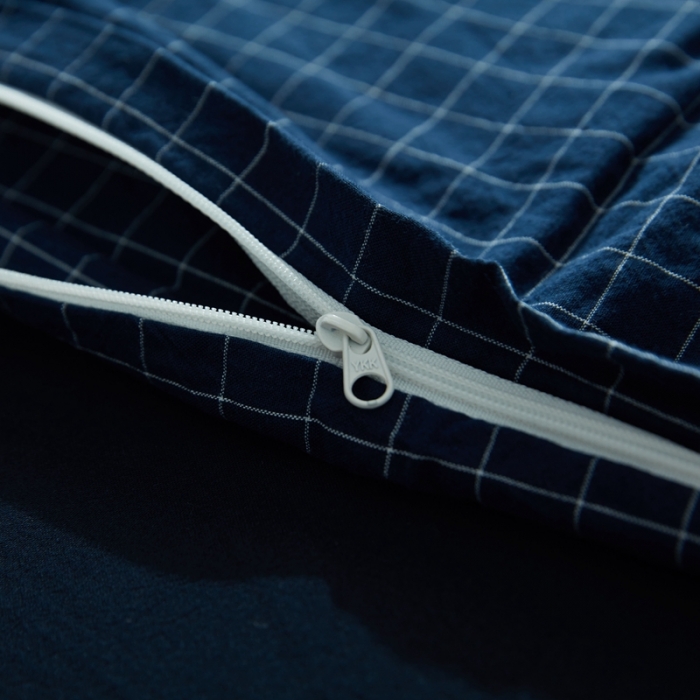 91家纺网 家纺一手货源 找家纺 安莱生活 2021新款全棉水洗棉套件 小蓝格