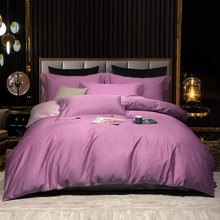 91家纺网 家纺一手货源 找家纺 （总）娇逸家居 2021新款100支澳棉素色双拼四件套