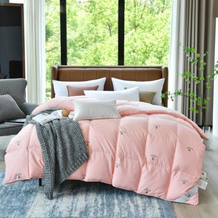 91家纺网 家纺一手货源 找家纺 总2025苏绣小蜜蜂双层立体95白鹅绒冬被羽绒被被子春秋被